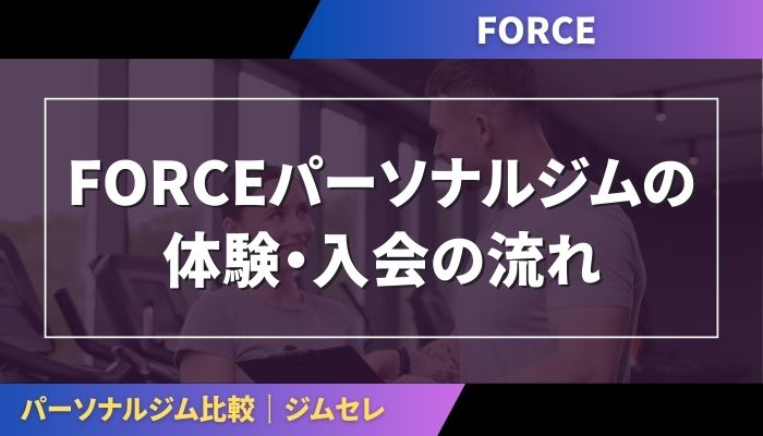 FORCEパーソナルジムの体験・入会の流れ